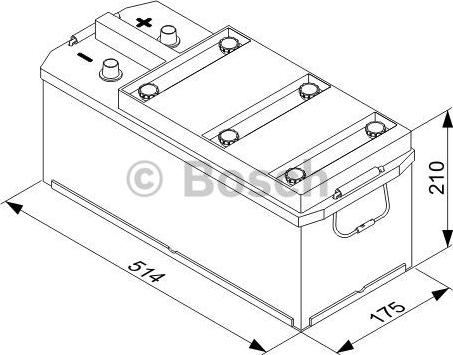 BOSCH 0 092 T30 450 - АКБ T3 045 12V 135Ah 1000A 514x175x210 autosila-amz.com