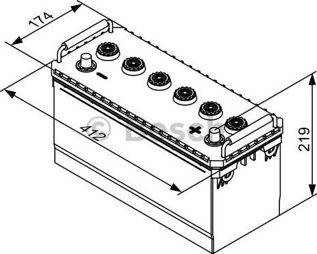 BOSCH 0 092 T30 720 - АКБ T3 072 12V 100Ah 600A 413х175х220 /-+/ autosila-amz.com