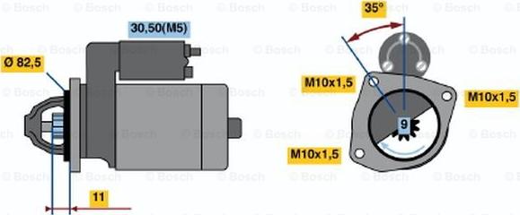 BOSCH 0 001 108 070 - Стартер autosila-amz.com