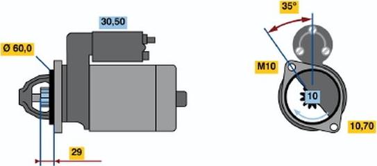 BOSCH 0 001 108 197 - Стартер autosila-amz.com