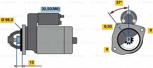 BOSCH 0 001 107 490 - Стартер autosila-amz.com