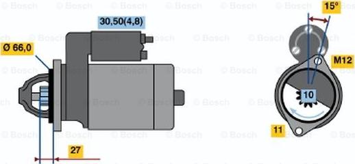 BOSCH 0 001 107 508 - Стартер autosila-amz.com