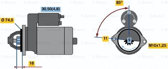 BOSCH 0 986 021 060 - Стартер autosila-amz.com