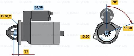 BOSCH 0 001 107 009 - Стартер autosila-amz.com