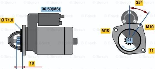 BOSCH 0 001 107 082 - Стартер autosila-amz.com