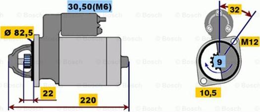 BOSCH 0 001 107 101 - Стартер autosila-amz.com