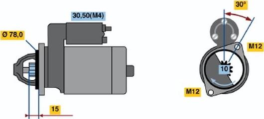 BOSCH 0 001 110 054 - Стартер autosila-amz.com