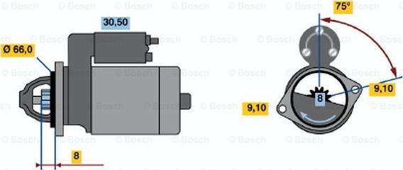 BOSCH 0 001 112 032 - Стартер 12V, 0.9KW autosila-amz.com