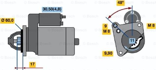 BOSCH 0 001 138 003 - Стартер autosila-amz.com