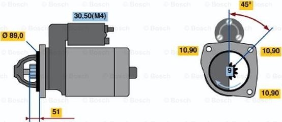 BOSCH 0 001 368 002 - Стартер autosila-amz.com