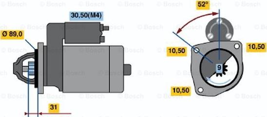 BOSCH 0 001 364 301 - Starter Deutz 4.8 kw autosila-amz.com