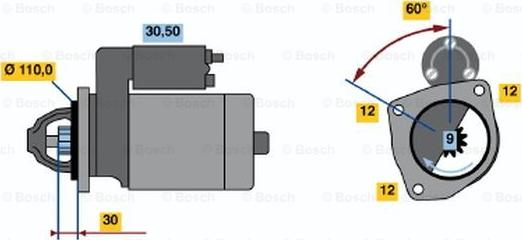 BOSCH 0 001 367 028 - Стартер autosila-amz.com