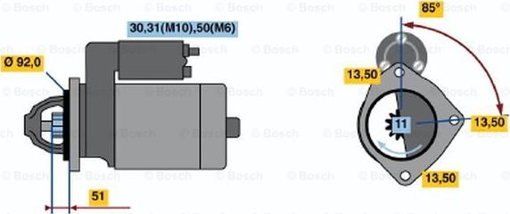 BOSCH 0 001 371 017 - Стартер autosila-amz.com