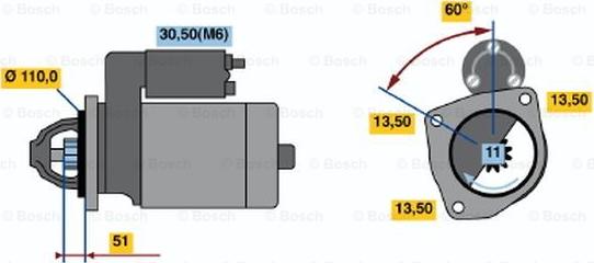 BOSCH 0 001 372 008 - Стартер autosila-amz.com