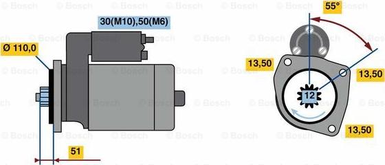 BOSCH 0 001 261 004 - Стартер autosila-amz.com