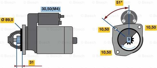 BOSCH 0 001 262 002 - Стартер autosila-amz.com