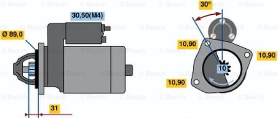 BOSCH 0 001 231 008 - Стартер autosila-amz.com