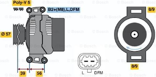 BOSCH 0 124 415 009 - Генератор autosila-amz.com