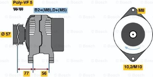 BOSCH 0 986 048 240 - Генератор autosila-amz.com