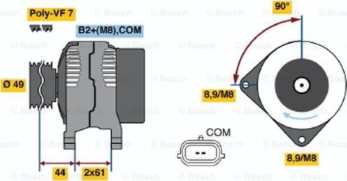 BOSCH 0 124 425 018 - Генератор autosila-amz.com