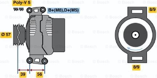 BOSCH 0 124 425 036 - Генератор autosila-amz.com