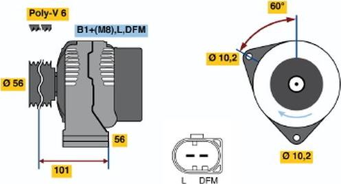 BOSCH 0 124 515 060 - Генератор autosila-amz.com