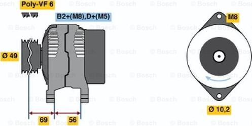 BOSCH 0 124 525 019 - Генератор autosila-amz.com