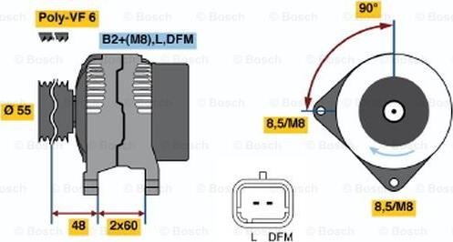 BOSCH 0 124 525 082 - Генератор autosila-amz.com