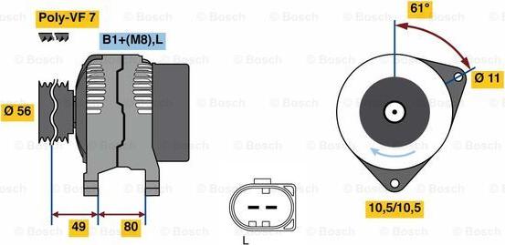 BOSCH 0 124 525 216 - Генератор autosila-amz.com