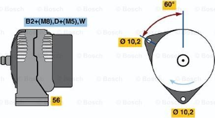 BOSCH 0 124 615 041 - Генератор 150A (пробно, 15.11.2022) autosila-amz.com