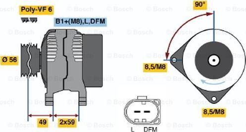 BOSCH 0 124 315 001 - Генератор autosila-amz.com