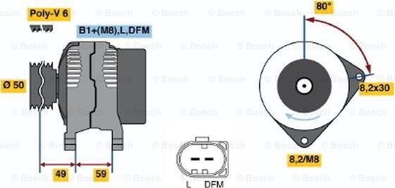 BOSCH 0 124 325 015 - Генератор autosila-amz.com