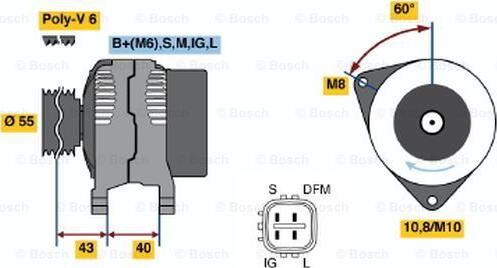 BOSCH 0 124 315 016 - Генератор autosila-amz.com