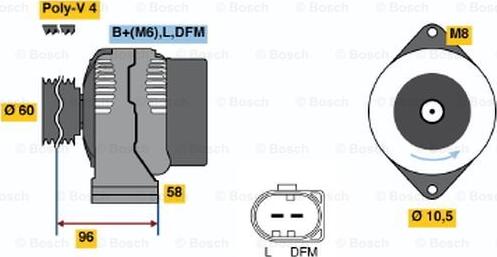 BOSCH 0 124 325 007 - Генератор autosila-amz.com