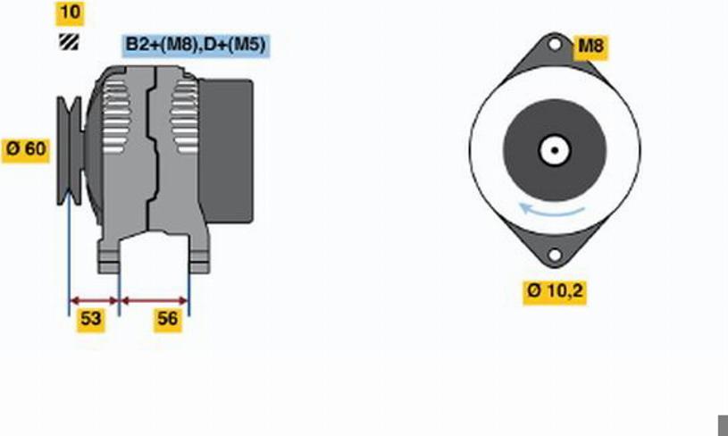 BOSCH 0 124 225 025 - Генератор autosila-amz.com