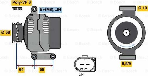 BOSCH 0 125 711 045 - Генератор autosila-amz.com