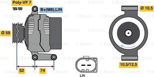 BOSCH 0 125 711 046 - Генератор autosila-amz.com