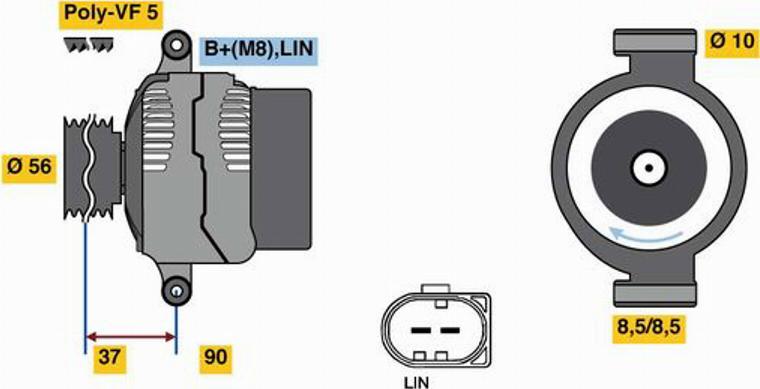 BOSCH 0125711014 - Генератор autosila-amz.com