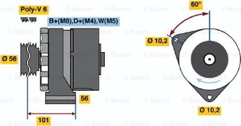 BOSCH 0 120 469 105 - Генератор autosila-amz.com