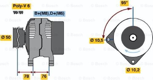 BOSCH 0 120 485 048 - Генератор autosila-amz.com