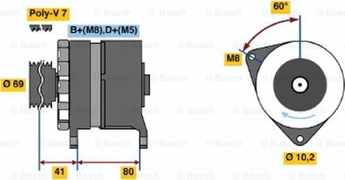 BOSCH 0 120 468 024 - Генератор autosila-amz.com