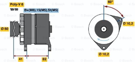 BOSCH 0 120 468 128 - Генератор autosila-amz.com