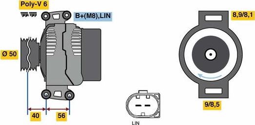 BOSCH 0121813006 - Генератор autosila-amz.com