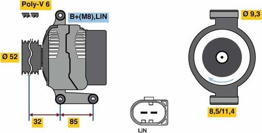 BOSCH 0 121 715 002 - Alternator Volvo 172A autosila-amz.com