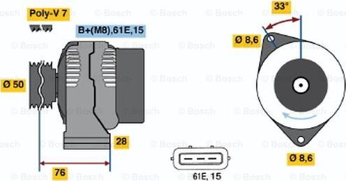 BOSCH 0 123 515 023 - Генератор autosila-amz.com