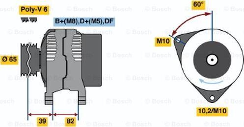 BOSCH 0 123 520 020 - Генератор autosila-amz.com