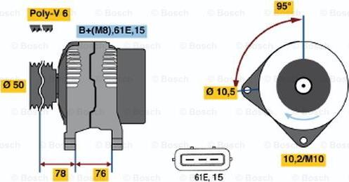 BOSCH 0 123 515 022 - Генератор autosila-amz.com