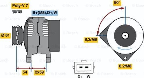 BOSCH 0 123 510 053 - Генератор autosila-amz.com