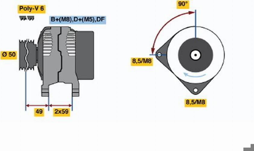 BOSCH 0 123 510 009 - Генератор autosila-amz.com