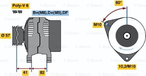 BOSCH 0 123 520 019 - Генератор autosila-amz.com